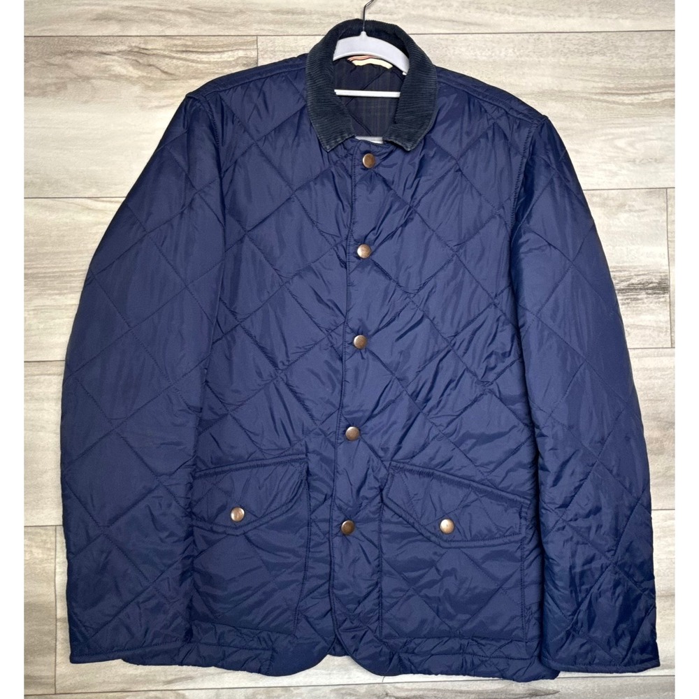 Boden London Quilted Barn Jacket Navy Corduroy Collar Women's S - Picture 2 of 10